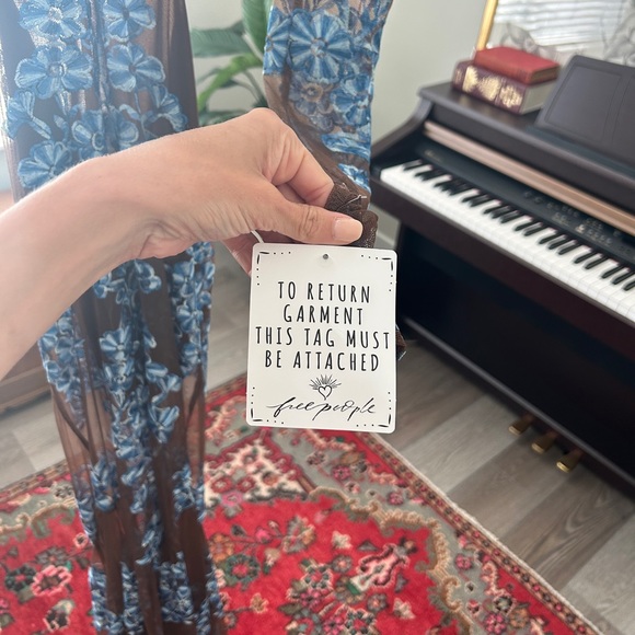 For Love and Lemons Temecula Cut Out Embroidered Lace Maxi Dress BLUE - Picture 5 of 12